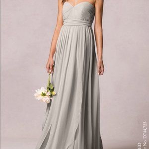 Jenny Yoo Collection Bridesmaid Dress in a Sz 6 Grey Gray Maxi with Belt